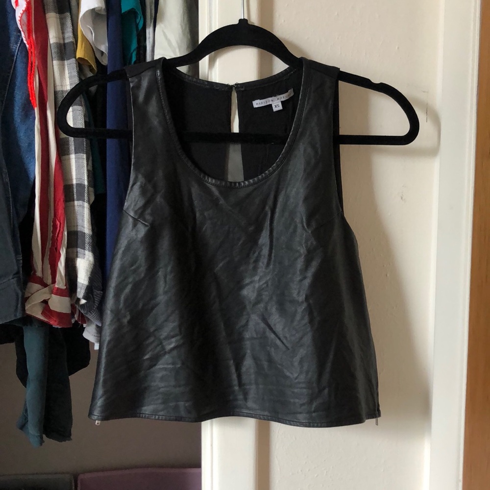 Madison Marcus Leather Crop Top